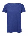 Dames T-shirt Triblend B&C TW056 Heather Royal Blue